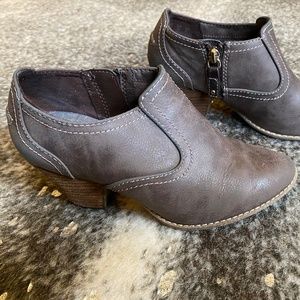 Distressed Brown Heeled Ankle Booties - Dr. Scholl's